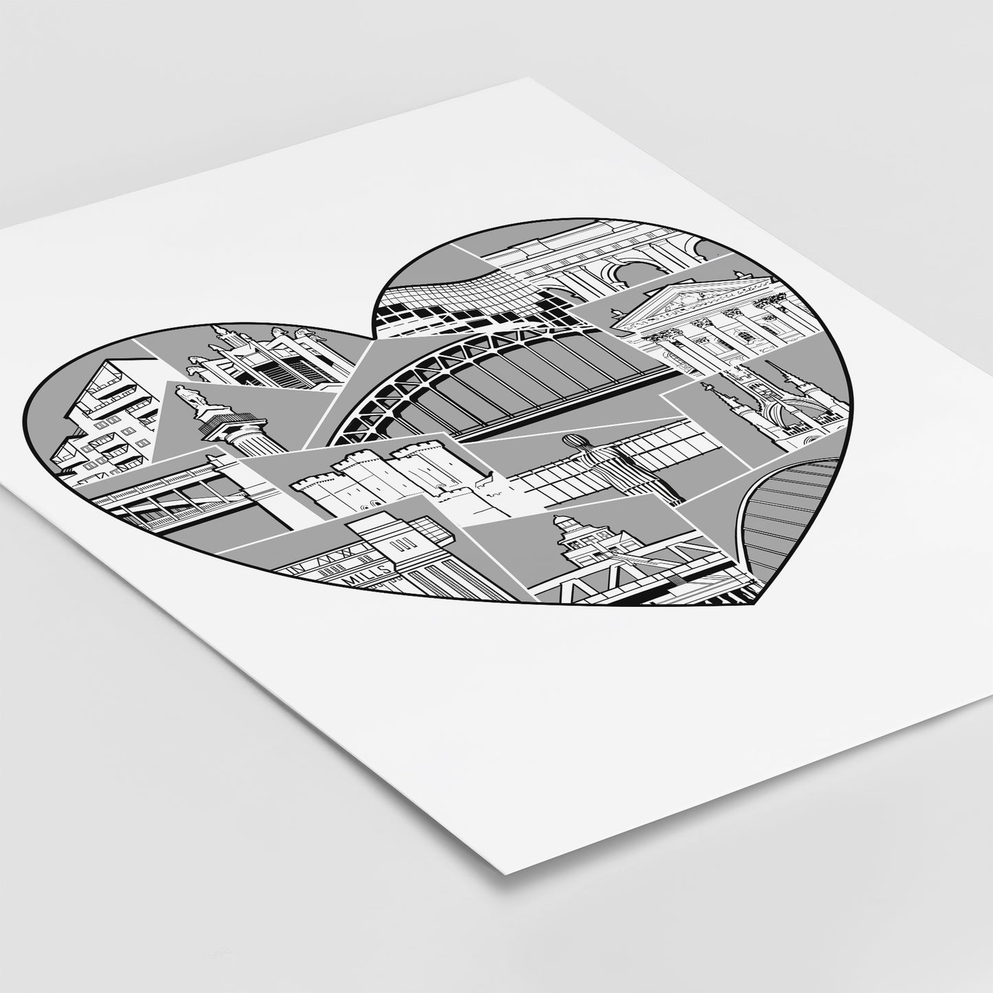 Newcastle upon Tyne & Gateshead | Heart print