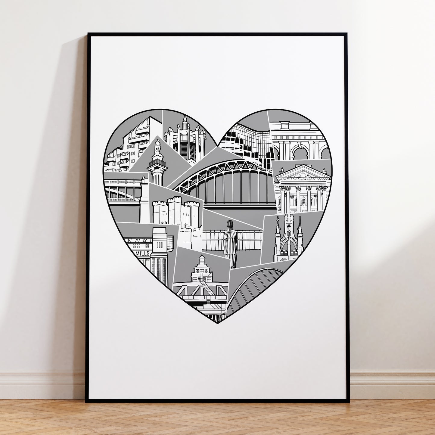 Newcastle upon Tyne & Gateshead | Heart print